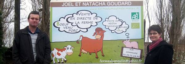 Joel et Natacha GOUDARD, Ferme du moulin, Normandie,  vente de viande bio AB de normandie.